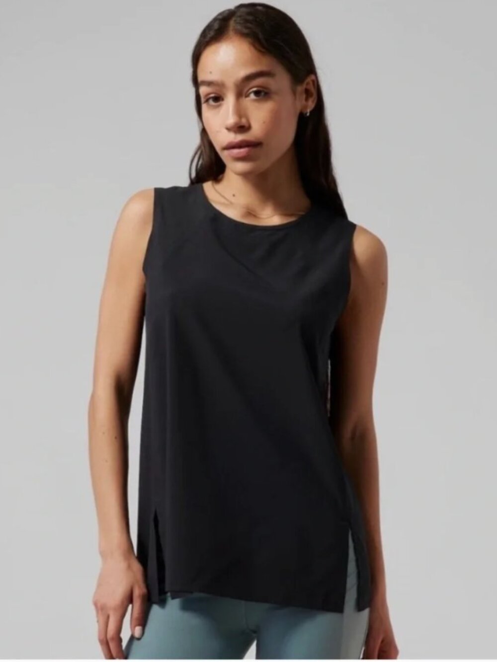 Athleta Zephyr Refined Tank Black 3X Flowy Lightweight Sleeveless Top